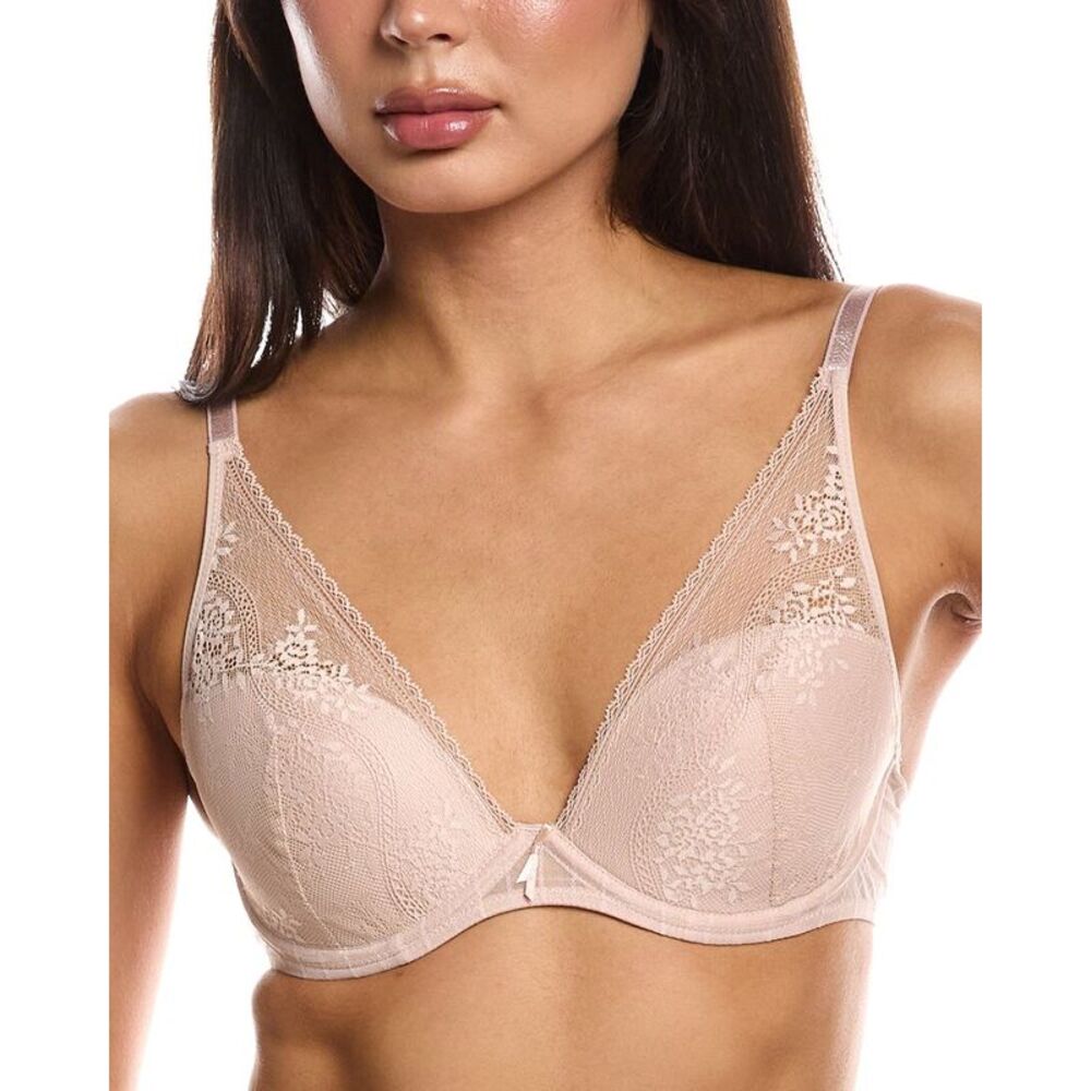 Passionata Womens  Maddie Plunge T-Shirt Lace Bra, Pink